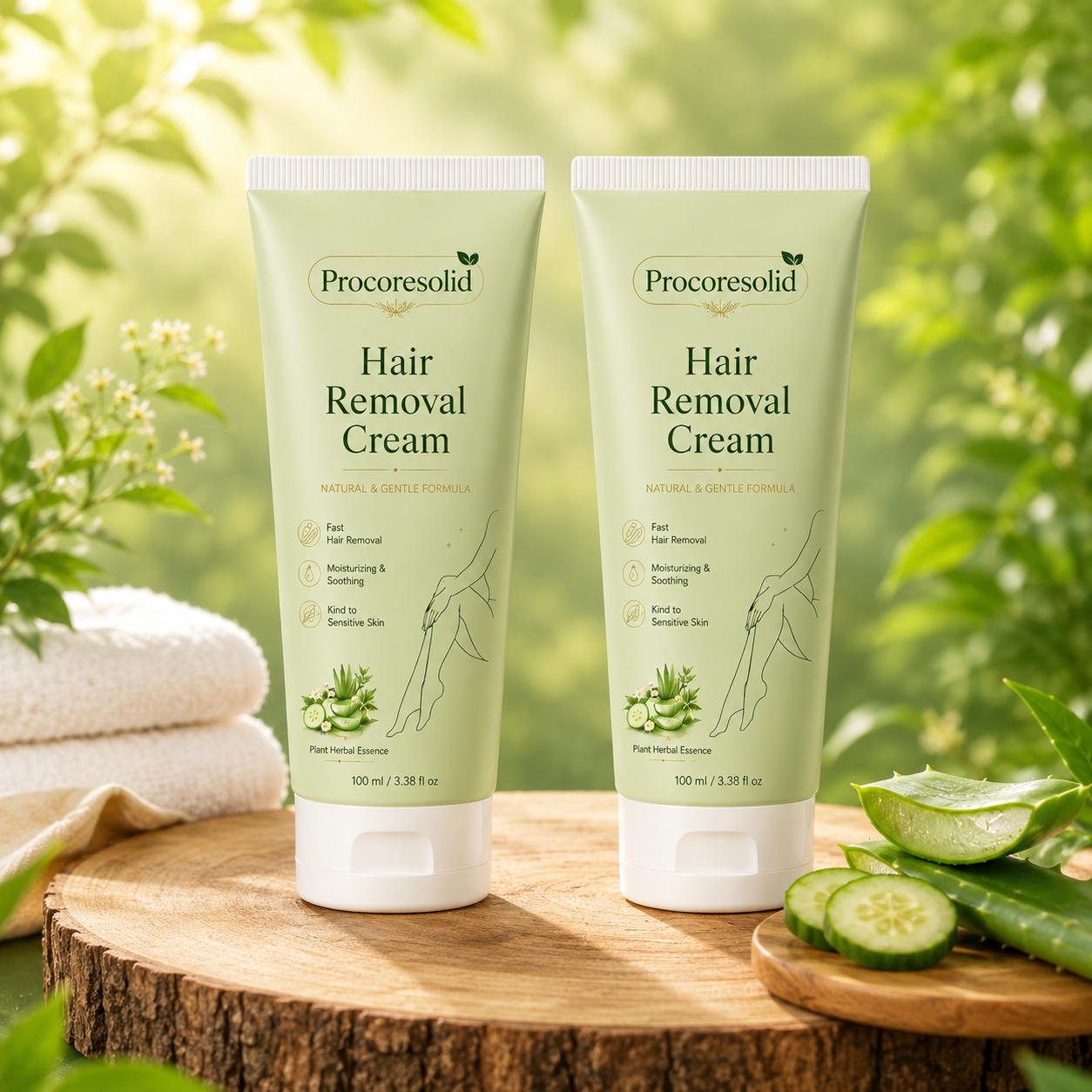 Procoresolid™Natural Gentle Hair Removal Cream | For Women & Men, Sensitive Skin