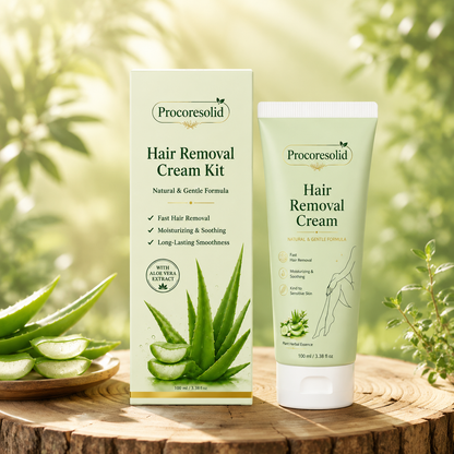 Procoresolid™Natural Gentle Hair Removal Cream | For Women & Men, Sensitive Skin